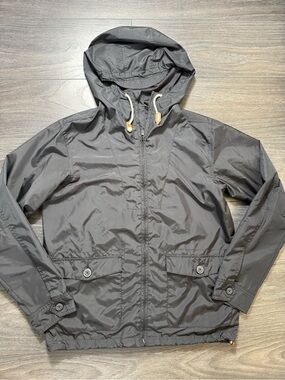 Old Navy Black Hooded Windbreaker Jacket